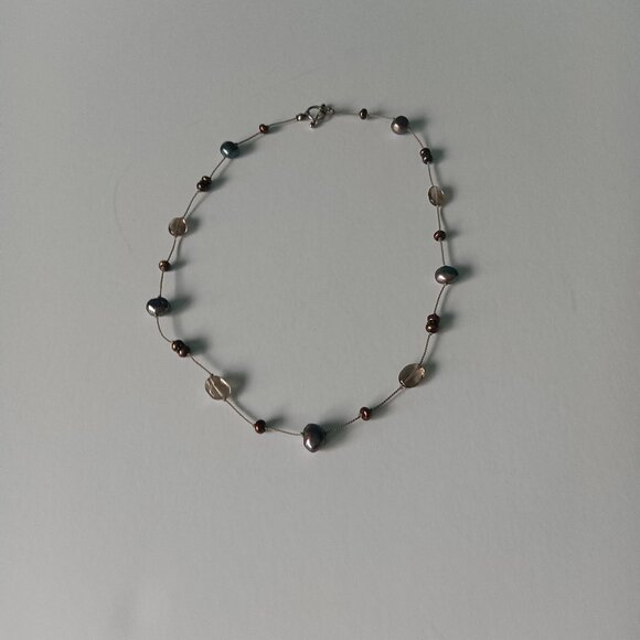 Artisan Hand Made Necklace - Hand knotted with beads and sterling clasp - Picture 1 of 2